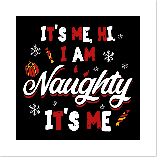 Nice Naughty Men Women Couples Matching Christmas Wall Art by KsuAnn